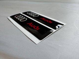 2 PEGATINAS EMBLEMA GEL 3D LOGO AUDI A3 A4 S3 RS3
