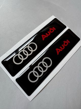 2 PEGATINAS EMBLEMA GEL 3D LOGO AUDI A3 A4 S3 RS3