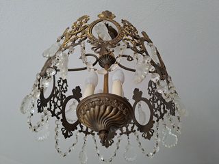 Lampadario e applique ottone e crista