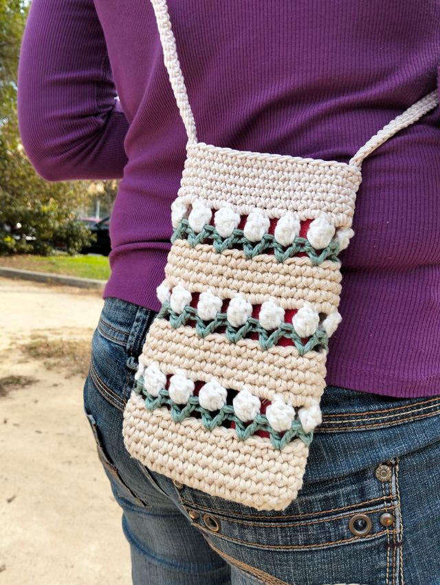 Bolsa de crochet para móvil