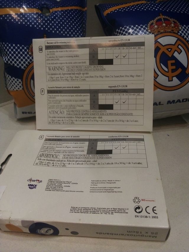 MANGUITOS DE PLAYA REAL MADRID, OFICIAL Y NUEVO!