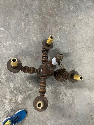 Lampara madera nogal antigua