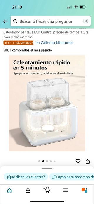 Calienta biberones