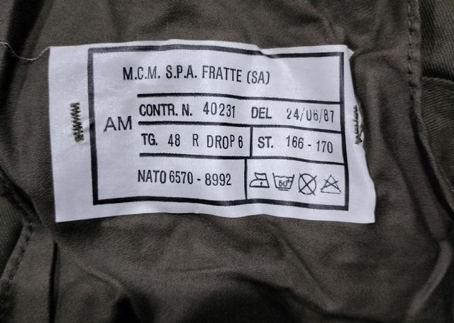 Divisa mimetica verde Aeronautica Militare 1987