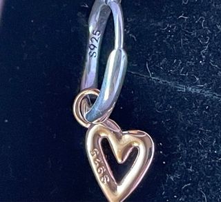 Pendientes plata aro y corazón