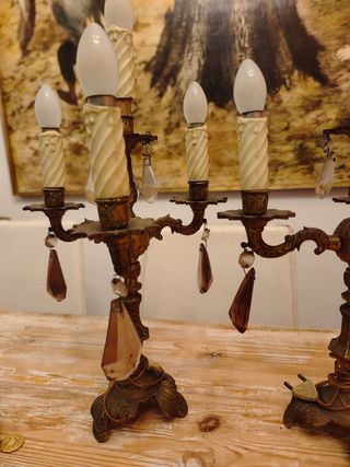 Candelabros mesa antiguas años 30s 40s