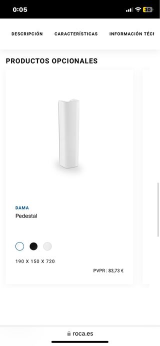 OFERTA!!! Lavabo pedestal y Grifo Roca porcelana