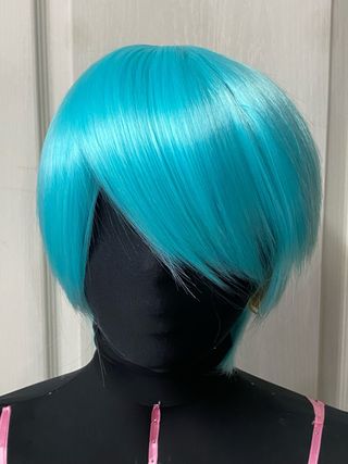 Peluca azul corta Halloween carnaval 