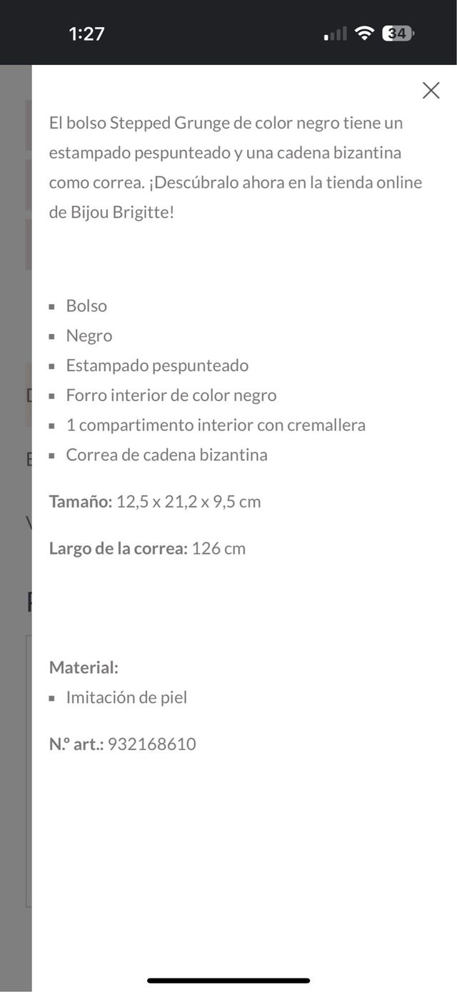 Bolso negro ombro bijou brigitte