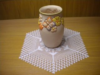 CENTROTAVOLA BIANCO FATTO A MANO IN COTONE 49x57CM