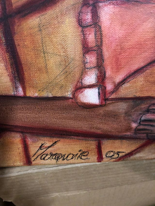 Cuadro original pintura y collage