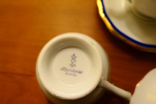 Servizio x 6 Rheinekrone bordo oro anni '30