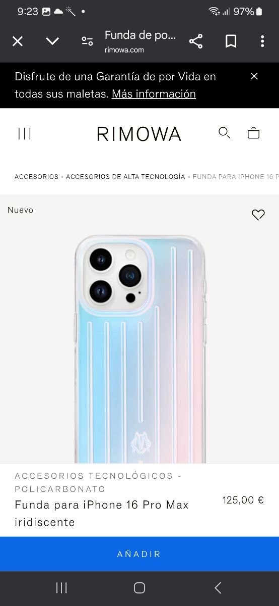 Funda móvil Rimowa pro max