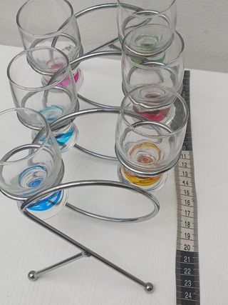 Bicchieri vintage liquore multicolore