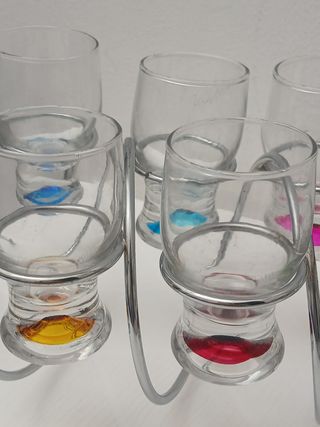 Bicchieri vintage liquore multicolore