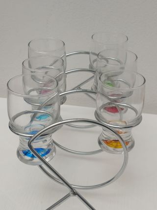 Bicchieri vintage liquore multicolore