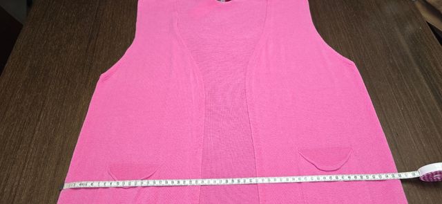 Chaleco largo rosa chicle de punto modal