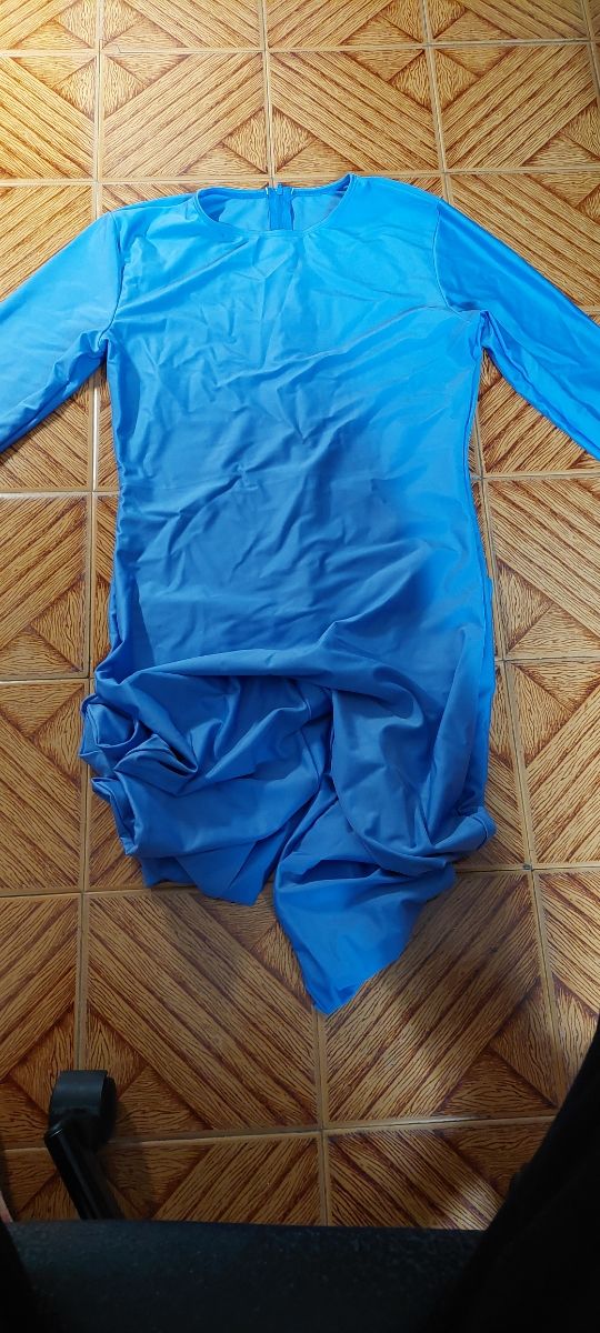 carnaval disfraz mono lycra zentai azul