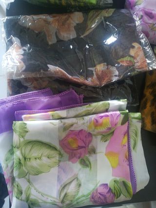 8 pañuelos flores mujer 