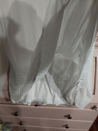 Blusa blanca plisada T XL