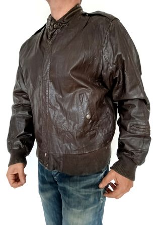 Cuero auténtico bomber L Medidas indicadas 