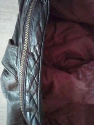 Cuero auténtico bomber L Medidas indicadas 