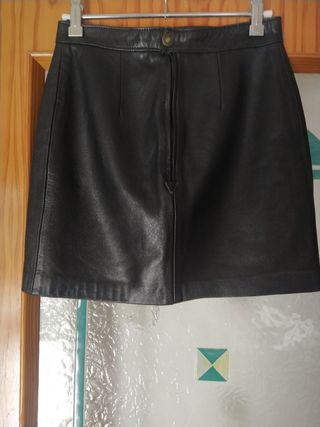 Mini falda piel