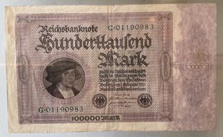 Antiguo cuadro 4 billetes enmarcados