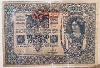 Antiguo cuadro 4 billetes enmarcados