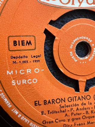 Single Vinilo Johann Strauss/El Barón gitano 1959