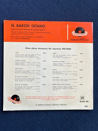 Single Vinilo Johann Strauss/El Barón gitano 1959