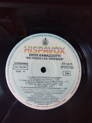 Vinilo Eros Ramazzotti - En Todos los sentidos