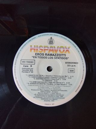 Vinilo Eros Ramazzotti - En Todos los sentidos