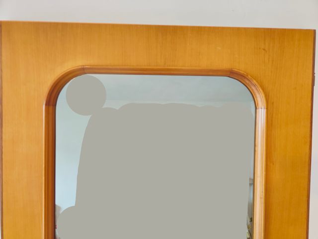 Porta in noce con vetro a specchio