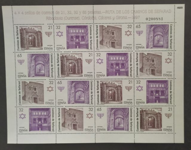 sellos nuevos de ESPAÑA año 1997,  a facial