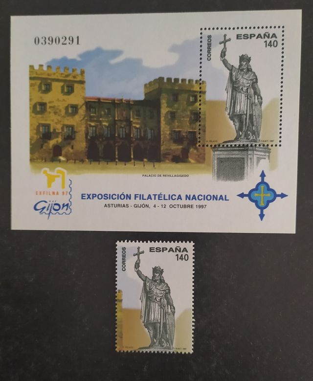 sellos nuevos de ESPAÑA año 1997,  a facial