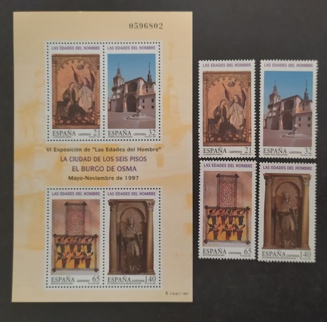 sellos nuevos de ESPAÑA año 1997,  a facial