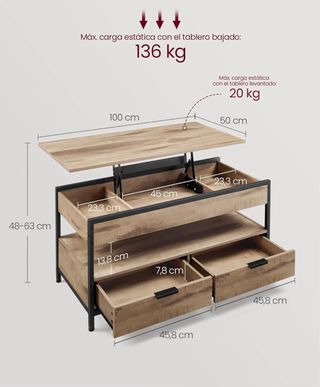Mesa de centro muy practica y como nueva !!
