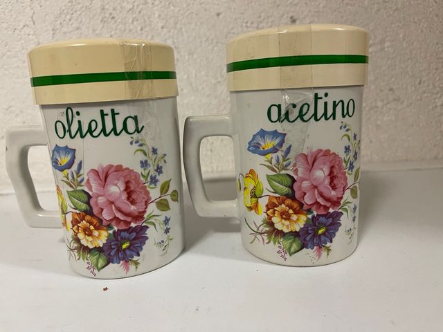 Oil and vinegar vintage porcelain bottles 