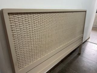 Cabecero madera y mimbre
