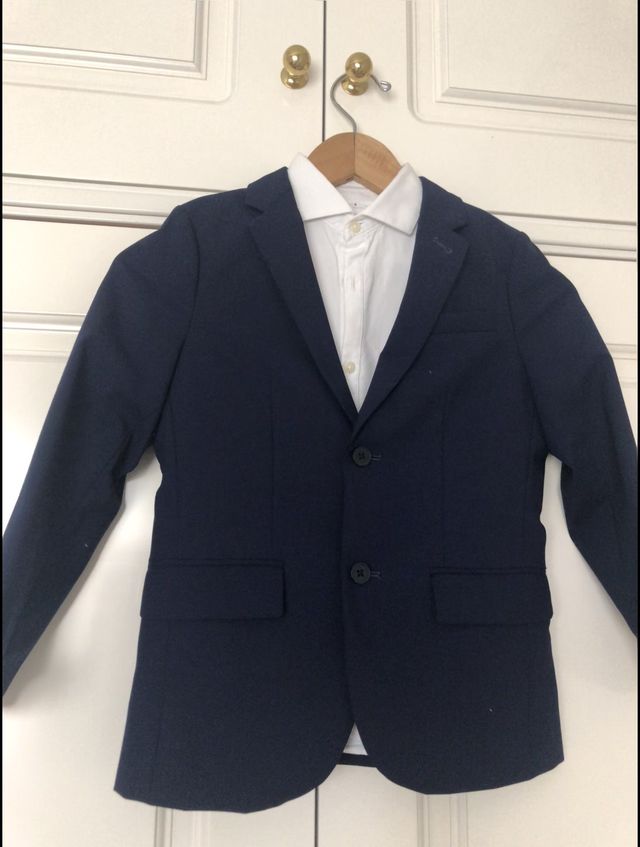 Traje niño azul (chaqueta, camisa y pantalón)