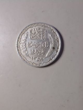 Túnez 5 francos 1939 plata