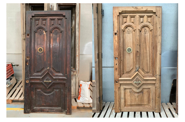 Reparacion de puertas antiguas, exterior- interior