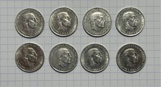 OPORTUNIDAD!!! 8 MONEDAS DE 50 CÉNTIMOS DE 1966.