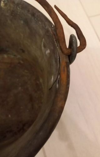 Coppia Tegami Pentole Rame Antichi Set Fine '800