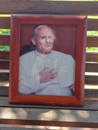 Cornice e foto papa Wojtyla