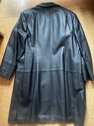 Abrigo de cuero 100 negro
