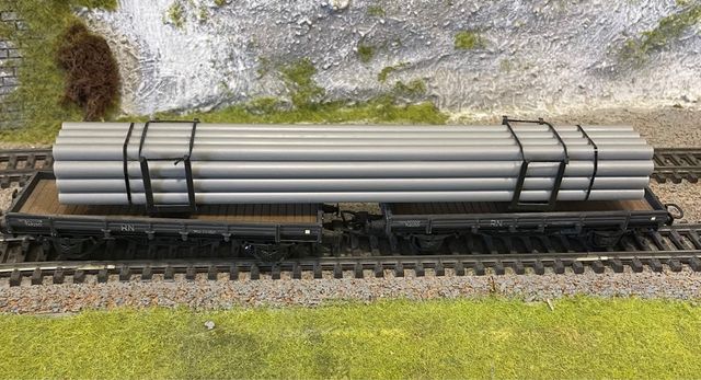 Vagón plataforma Bogies con Teleros Electrotren