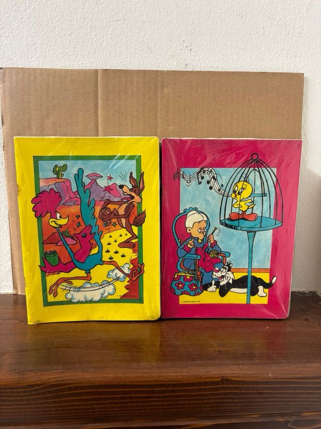 Coppia blocchi quadernetti vintage Warner Bros