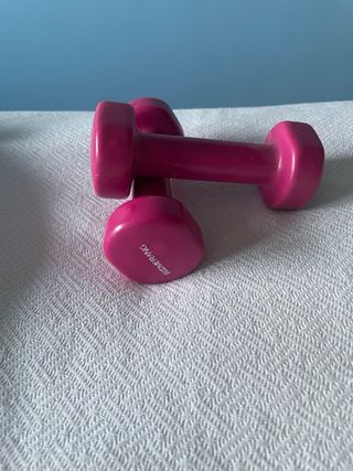 Dos Pelotas pilates, inflador y pesas